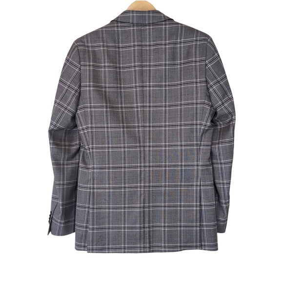 Ted Baker Grey Plaid 100% Wool Blazer - Picture 4 of 14
